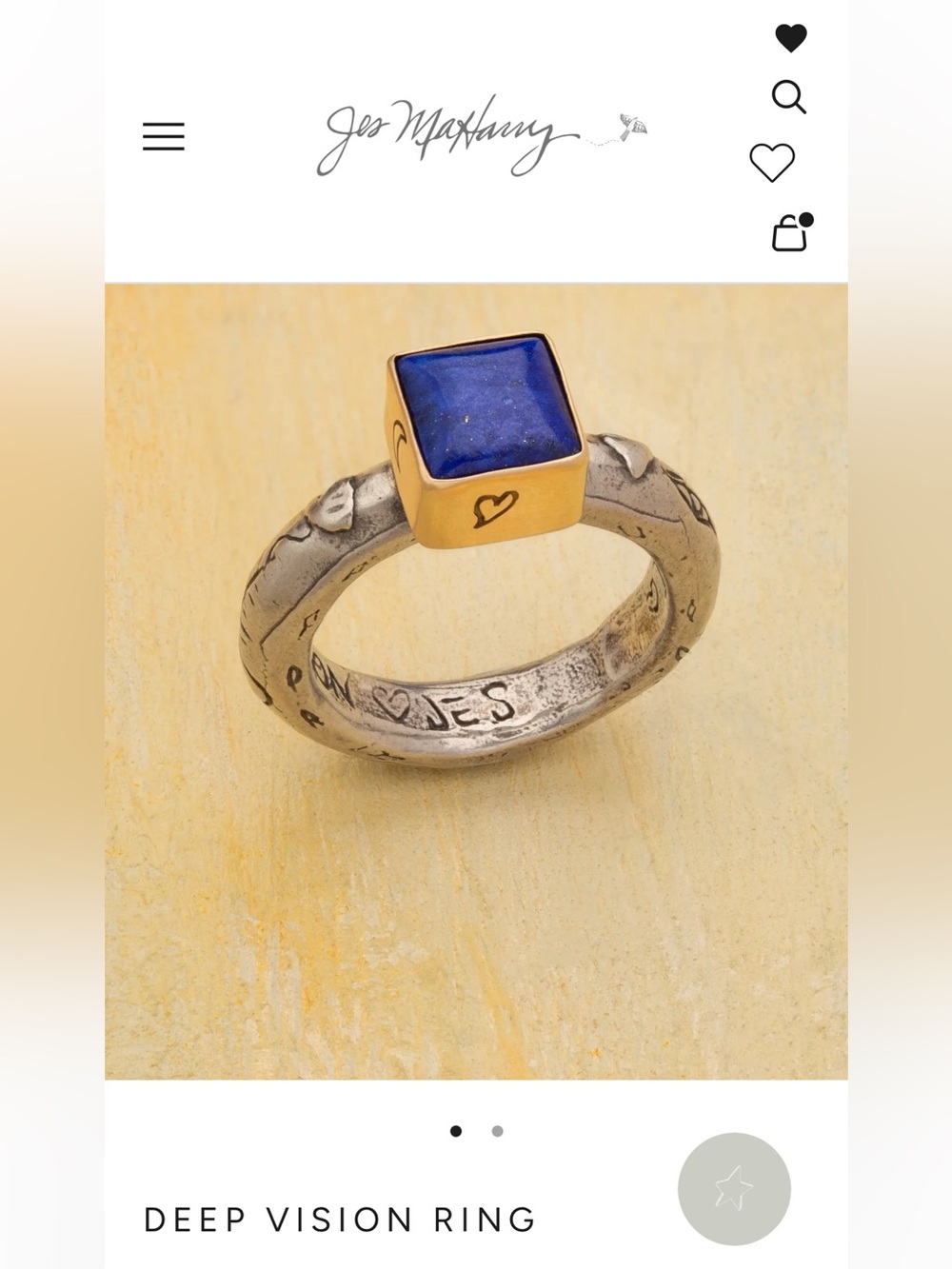 Deep Vision Ring — Blue Lapis Stone with 14 K Gold Bezel